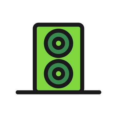 Hoparlör Satırı Dolu Vektör Simgesi Tasarımı