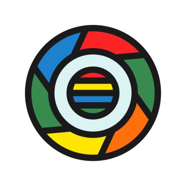 Kamera Mercek Satırı Vektör Simgesi Tasarımı