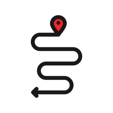 Yol Haritası Taslak Vektör Simgesi Tasarımı