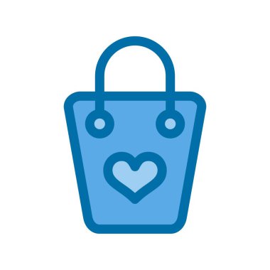 Alışveriş İçi Dolu Mavi Vektör Simgesi Tasarımı