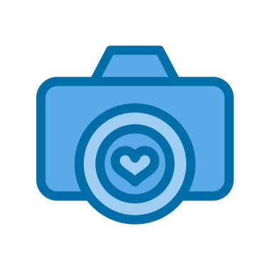 Kamera Dolu Mavi Vektör Simgesi Tasarımı