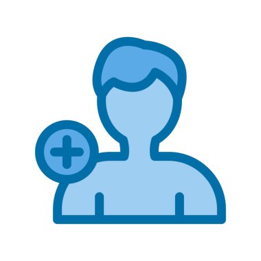 Arkadaş Doldurulmuş Mavi Vektör Simgesi Tasarımı Ekle