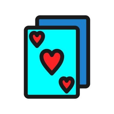 Poker Kartları Özet Vektör Simgesi Tasarımı