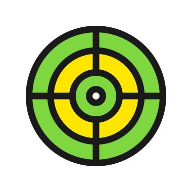 Odaklanma Satırı Dolu Vektör Simgesi Tasarımı