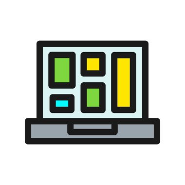 Şablon Satırı Doldurulmuş Vektör Simgesi Tasarımı