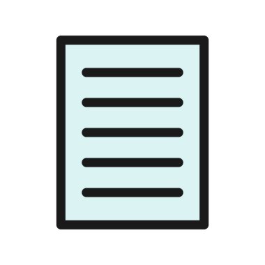 Dosya Satırı Doldurulmuş Vektör Simgesi Tasarımı