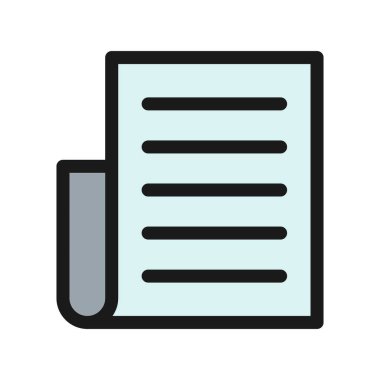 Belge Satırı Doldurulmuş Vektör Simgesi Tasarımı