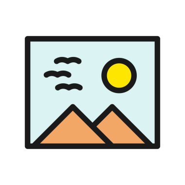 Galeri Satırı Doldurulmuş Vektör Simgesi Tasarımı