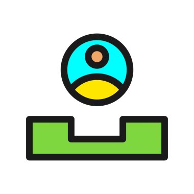 Kullanıcı Bağlı Satır Dolu Vektör Simgesi Tasarımı