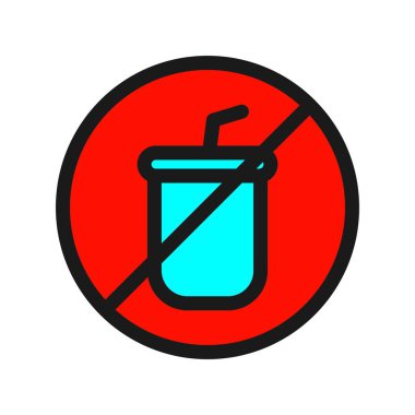 İçme Satırı Dolu Vektör Simgesi Tasarımı Yok