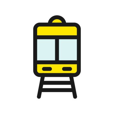 Tren Satırı Dolu Vektör Simgesi Tasarımı