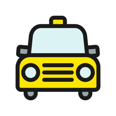 Taksi Satırı Dolu Vektör Simgesi Tasarımı