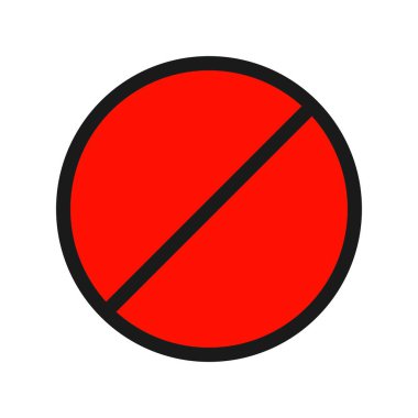 Yasak Satır Dolu Vektör Simgesi Tasarımı