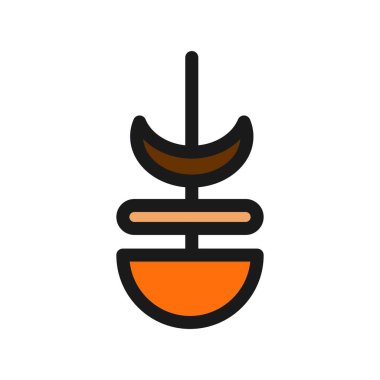 Barbekü Satırı Doldurulmuş Vektör Simgesi Tasarımı