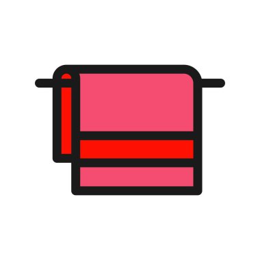 Havlu Satırı Dolu Vektör Simgesi Tasarımı