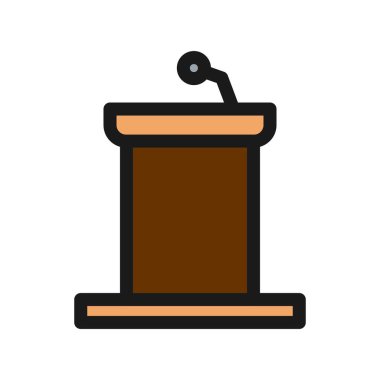 Podyum Satırı Dolu Vektör Simgesi Tasarımı