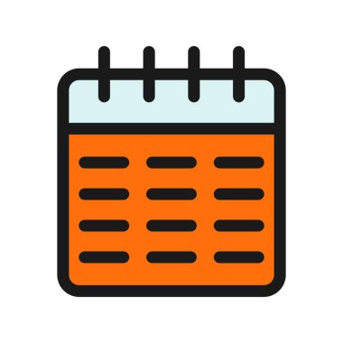 Takvim Satırı Doldurulmuş Vektör Simgesi Tasarımı