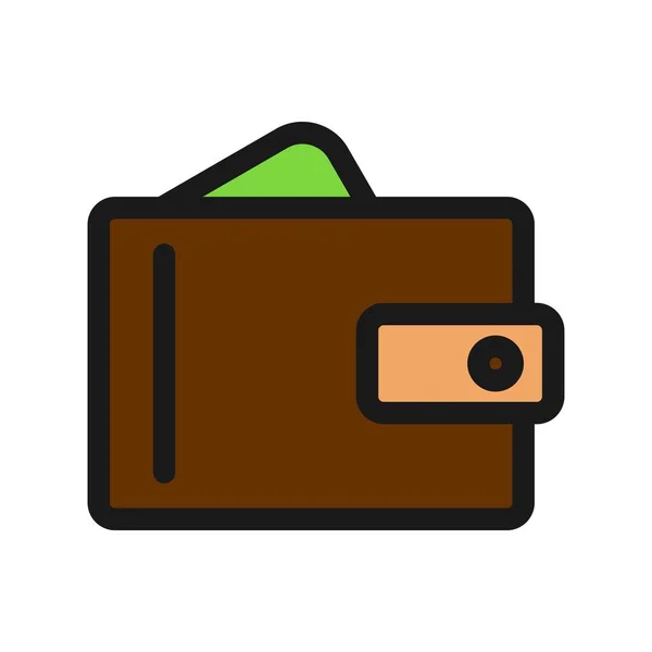 Wallet Line Filled Vector Icon Desig — Stock Vector