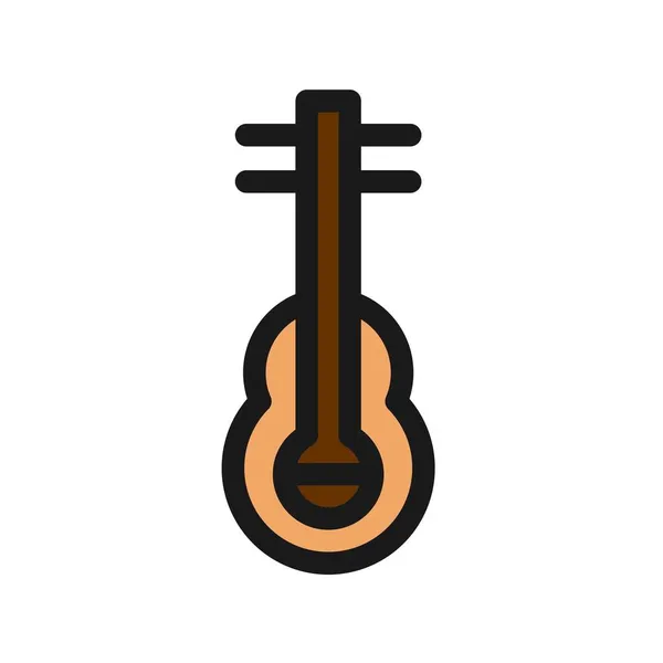 Guitar Outline Vector Icon Desig — Stock Vector