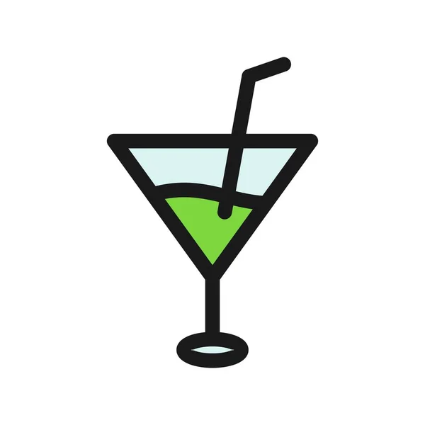 Cocktail Outline Vector Icon Desig — Stockvector