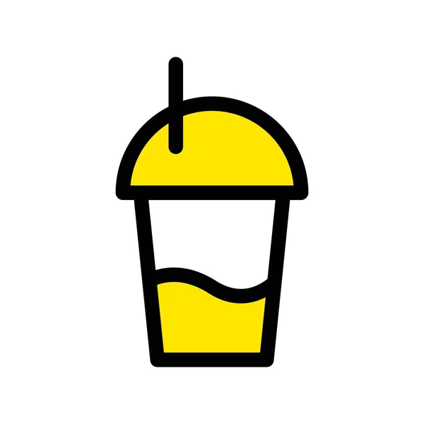 Icône Vectorielle Remplie Par Ligne Milkshake Desig — Image vectorielle
