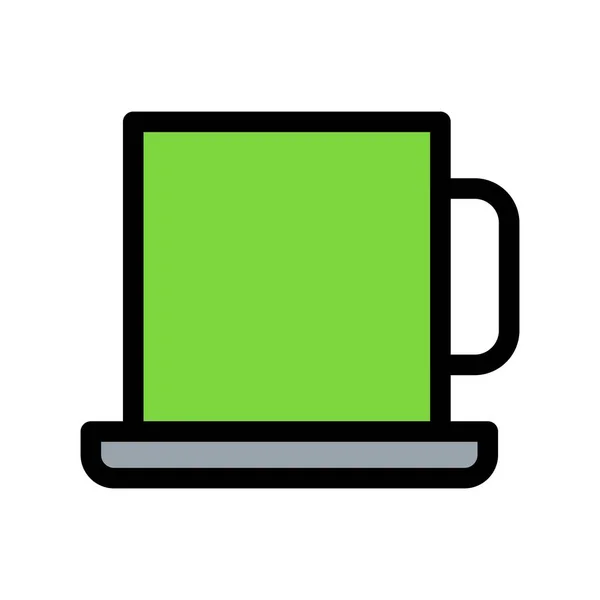 Cup Line Filled Vector Icon Desig — Stock Vector