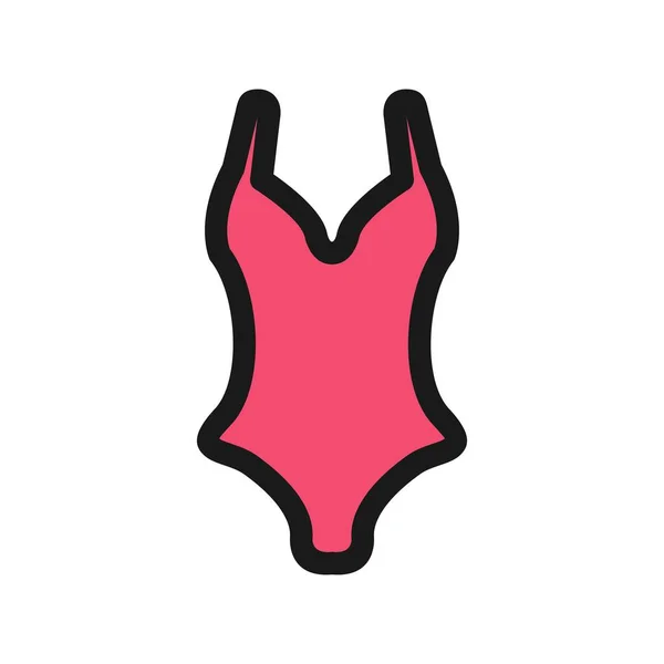 Swim Suit Line Filled Vector Icon Desig — Stock Vector