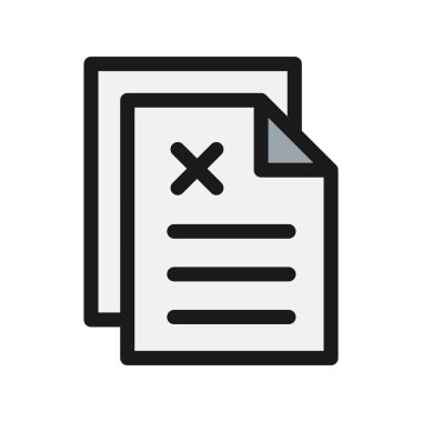 Belge Çizgisi Doldurulmuş Vektör Simgesi Tasarımı