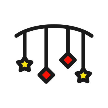 Beşik Oyuncak Satırı Vektör Simgesi Tasarımı