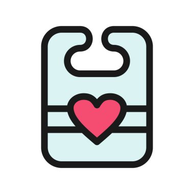 Bib Satırı Doldurulmuş Vektör Simgesi Tasarımı