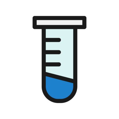  Test Tüpü Satırı Dolu Vektör Simgesi Tasarımı