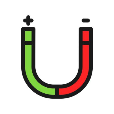 Magnet Satırı Dolu Vektör Simgesi Tasarımı