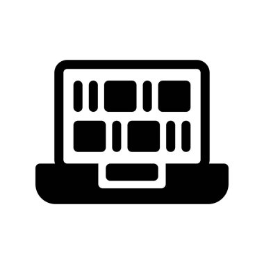 İkili Kod Glyph Vektör Simgesi Tasarımı