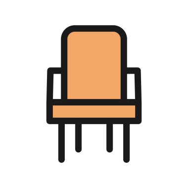 Sandalye Satırı Dolu Vektör Simgesi Tasarımı