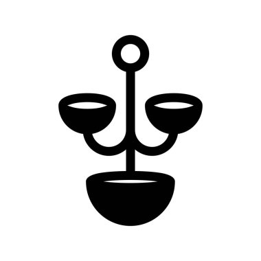 Avize Kabartma Vektör Simgesi Tasarımı