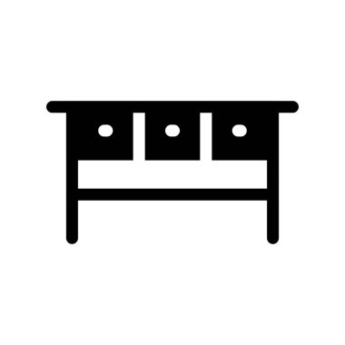  Masa Glyph Vektör Simgesi Tasarımı