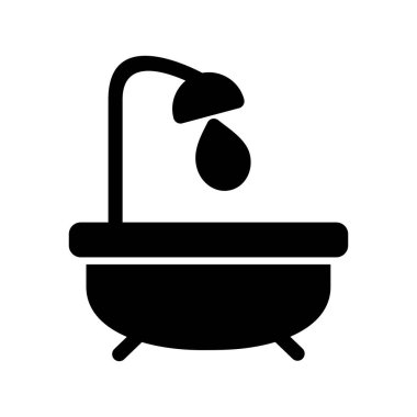 Küvet Glyph Vektör Simgesi Tasarımı