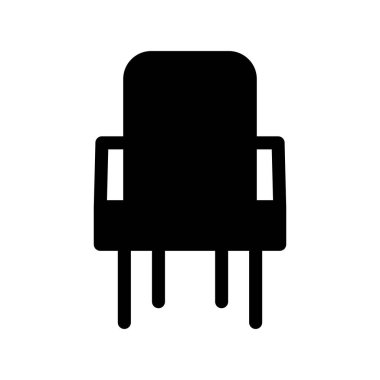 Sandalye Glyph Vektör Simgesi Tasarımı