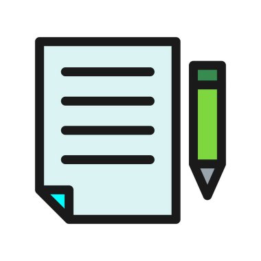 Sözleşme Satırı Doldurulmuş Vektör Simgesi Tasarımı