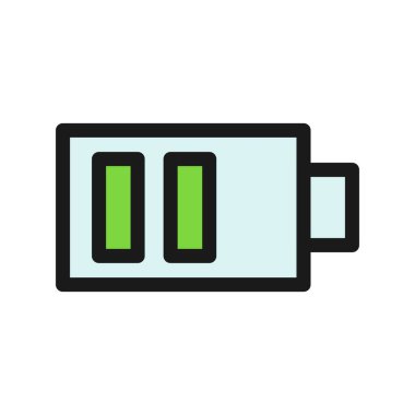 Pil Satırı Doldurulmuş Vektör Simgesi Tasarımı