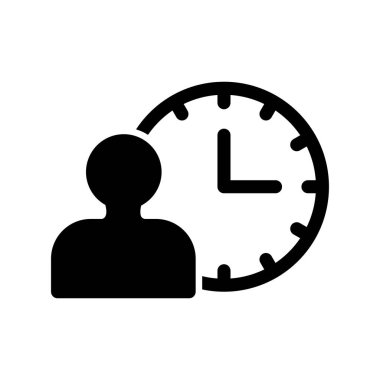 Zaman Yönetimi Glyph Vektör Simgesi Tasarımı