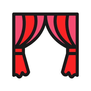 Perde Satırı Doldurulmuş Vektör Simgesi Tasarımı