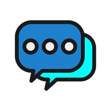 Konuşma Satırı Dolu Vektör Simgesi Tasarımı