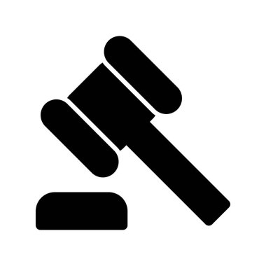 Gavel Glyph Vektör Simgesi Tasarımı