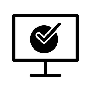 Elektronik Oylama Glyph Vektör Simgesi Tasarımı