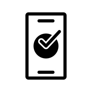 Elektronik Oylama Glyph Vektör Simgesi Tasarımı