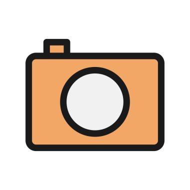 Kamera Satırı Dolu Vektör Simgesi Tasarımı