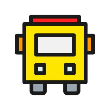 Okul Otobüs Hattı Vektör Simgesi Tasarımı