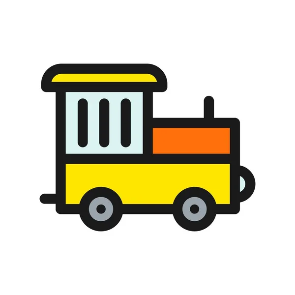 Toy Train Line Filled Vector Icon Desig — Stock Vector