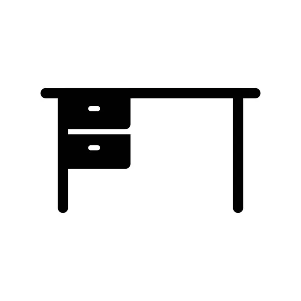 Skrivbord Glyph Vector Icon Desig — Stock vektor